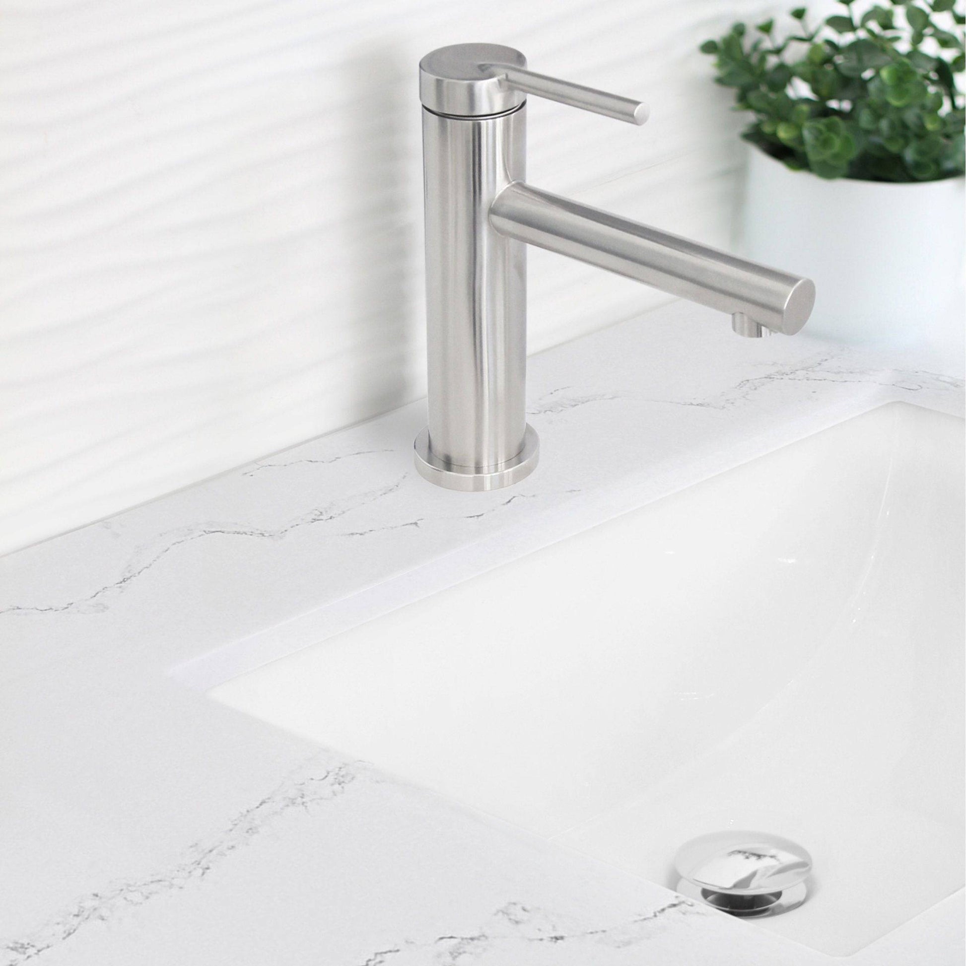 Stylish Toria 6" Single Handle Basin Bathroom Faucet in Stainless Steel Finish B-108S - Renoz