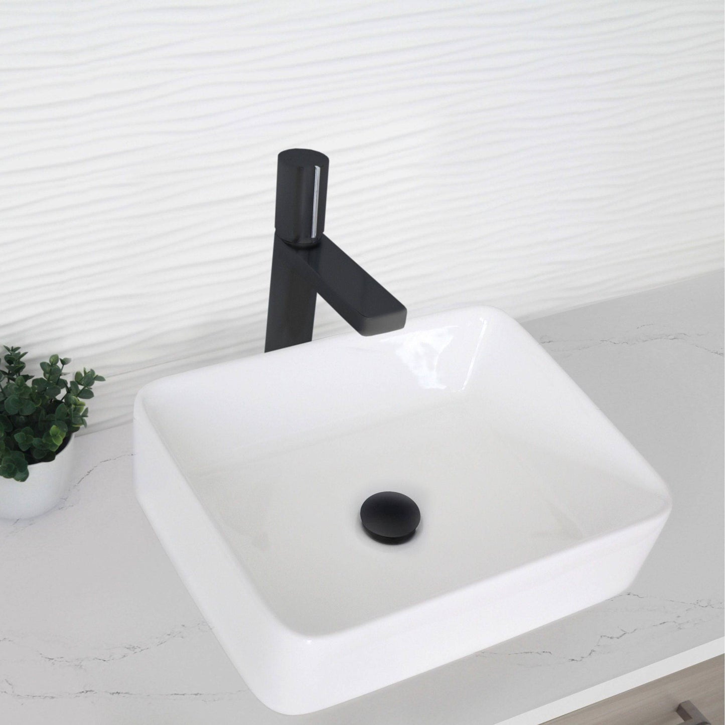 Stylish Nessa Single Handle 12" Bathroom Vessel Sink Faucet, Matte Black Finish B-122NC - Renoz