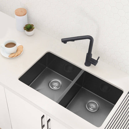 Stylish Venezia 12" Kitchen Faucet Single Handle Pull Down Dual Mode Stainless Steel, Matte Black Finish K-130N - Renoz