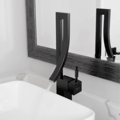 Stylish Vanessa 17.5" Bathroom Faucet Single Handle Matte Black Finish B-101N