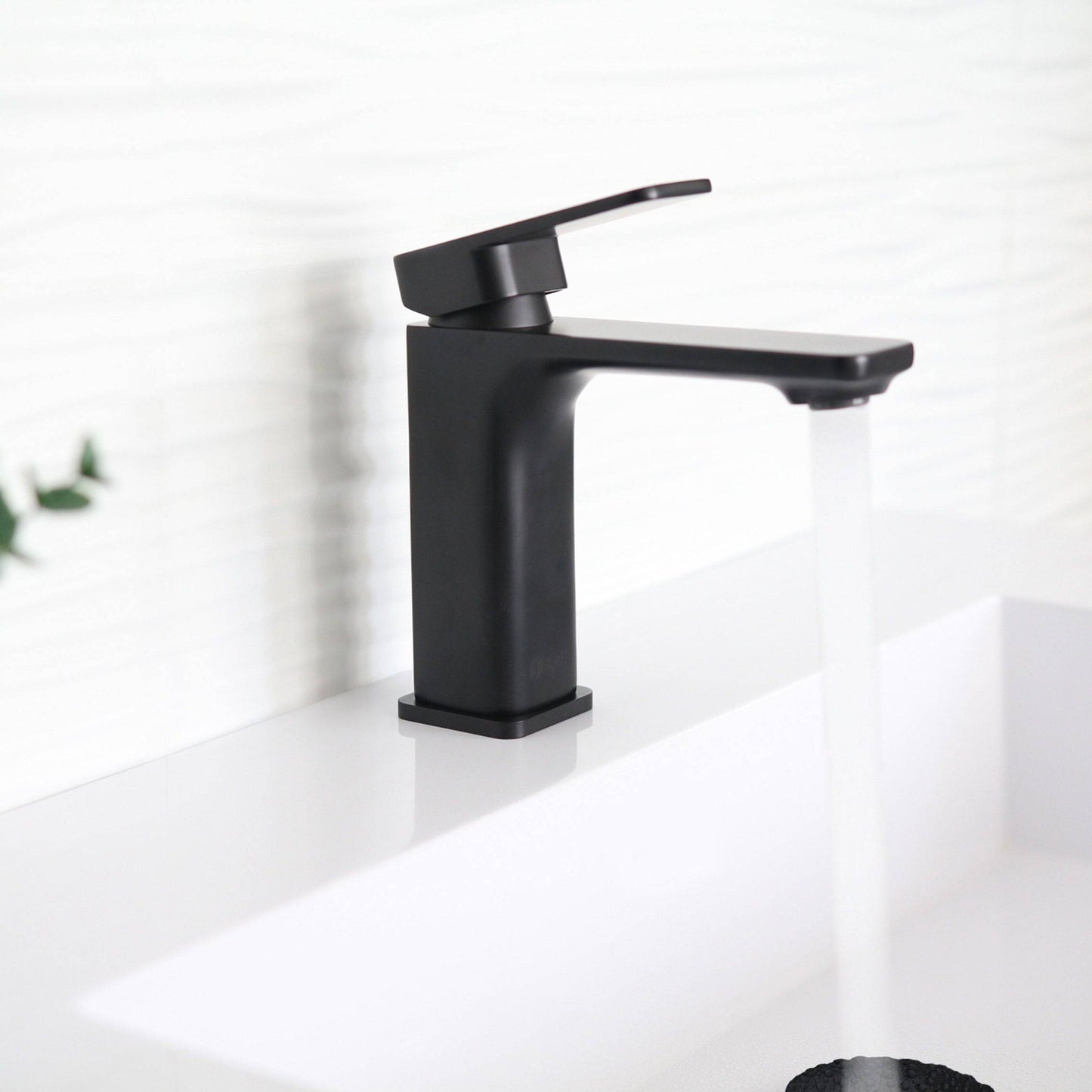 Stylish Vita Single Handle 6" Bathroom Faucet for Single Hole Brass Basin Mixer Tap, Matte Black Finish B-102N - Renoz