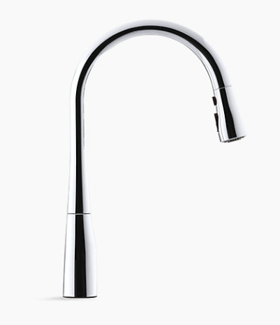 Kohler Simplice Single-Hole Or Three-Hole Kitchen Sink Faucet With 16-5/8" Pull-Down Spout, Docknetik Magnetic Docking System, And A 3-Function Sprayhead Featuring Sweep Spray - Chrome