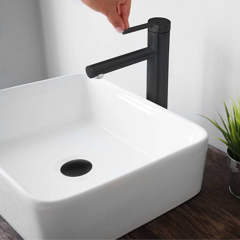 Stylish Stylish Carol Bathroom Faucet Single Handle Matte Black Finish B-123N - Renoz