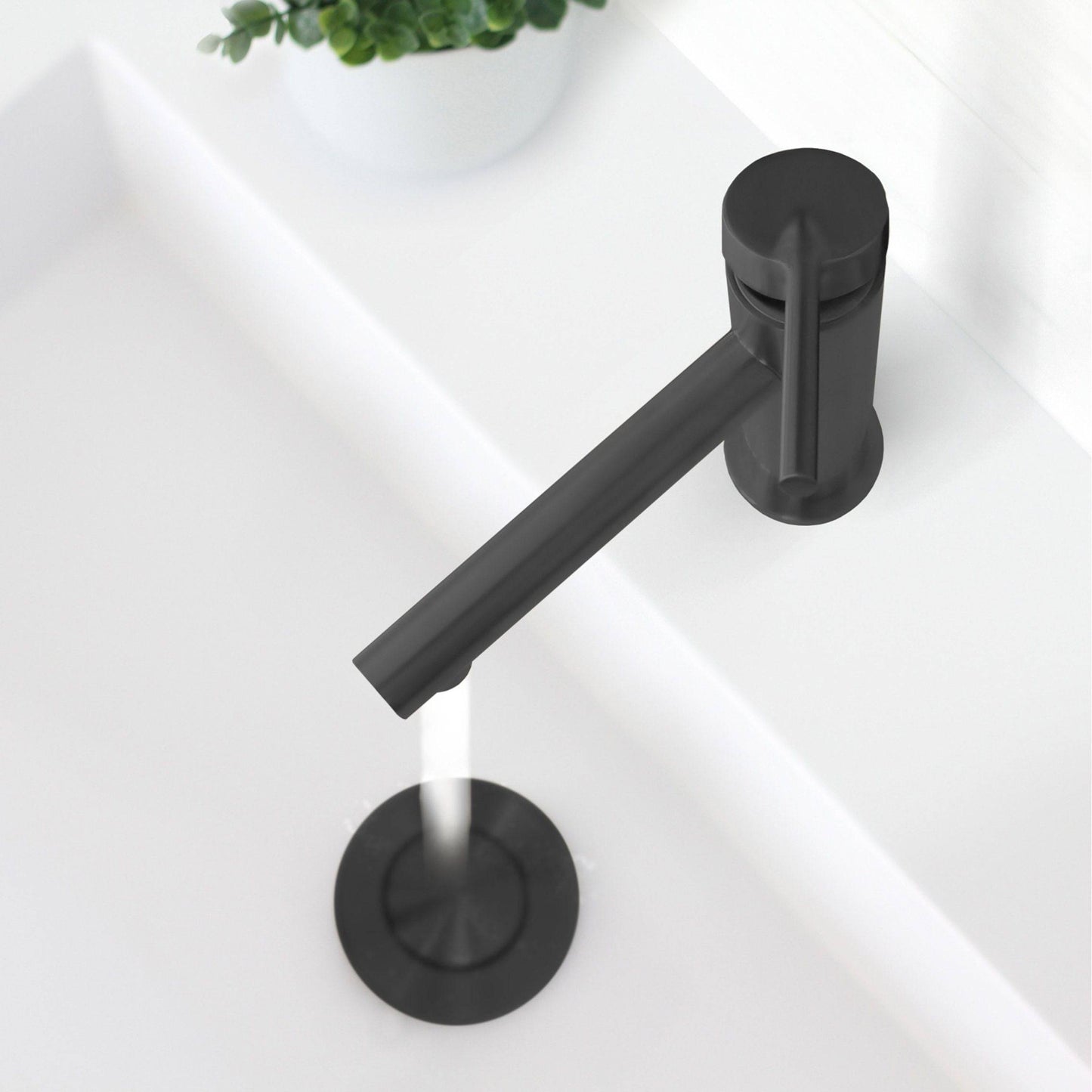 Stylish Toria 6" Single Handle Basin Bathroom Faucet in Matte Black Finish B-108N - Renoz