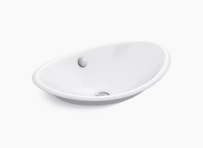 Kohler Lavabo de salle de bain ovale pour pataugeoire Iron Plains avec dessous peint en blanc