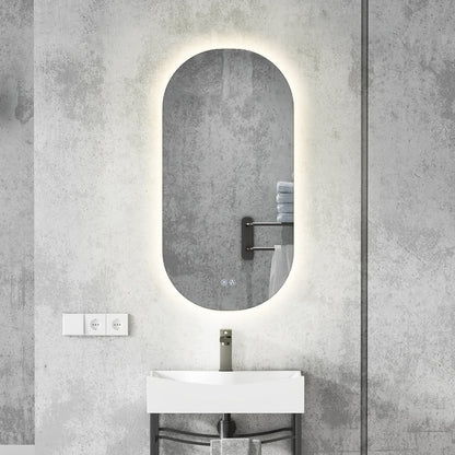 Miroir LED de salle de bain sans cadre rétro-éclairé de style piste Kodaen Moderno LM824B