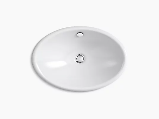 Kohler Lavabo de salle de bain ovale pour pataugeoire Iron Plains avec dessous peint en blanc