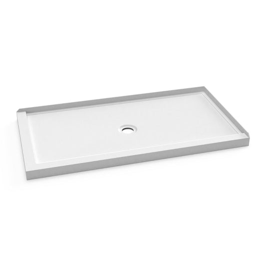 Base de douche rectangulaire en acrylique Kalia SPEC Koncept 60" x 32" avec drain central