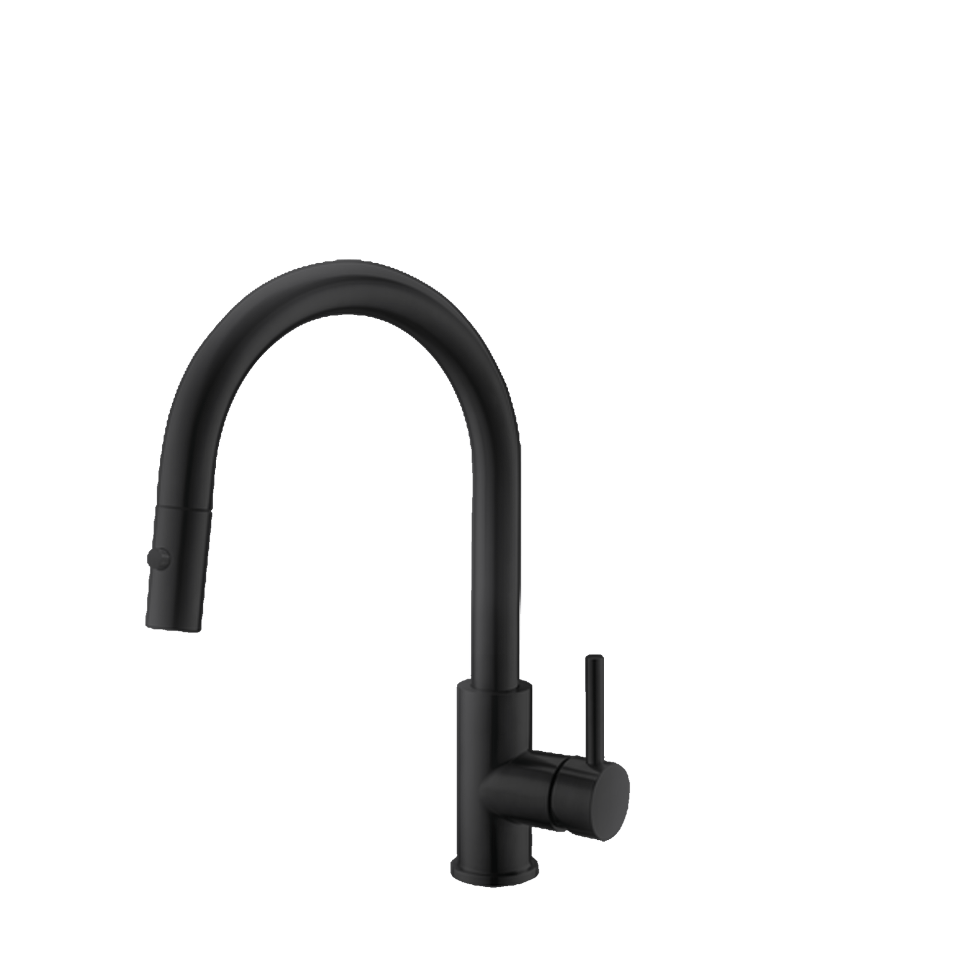 Stylish Modena 14" Kitchen Faucet Single Handle Pull Down Dual Mode Stainless Steel Matte Black Finish K-131N - Renoz