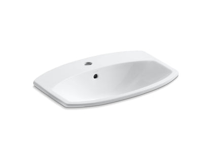 Kohler Cimarron 22 ¹¹⁄₁₆" X 17 ⅞" Drop-In Bathroom Sink With Single Faucet Hole - White