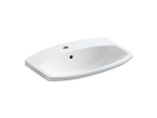 Kohler Cimarron 22 ¹¹⁄₁₆" X 17 ⅞" Drop-In Bathroom Sink With Single Faucet Hole - White