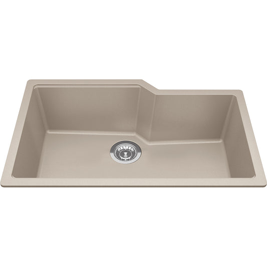 Kindred 30.68" x 19.68" Granite Series Undermount Single Bowl Granite Kitchen Sink in Champagne - Renoz