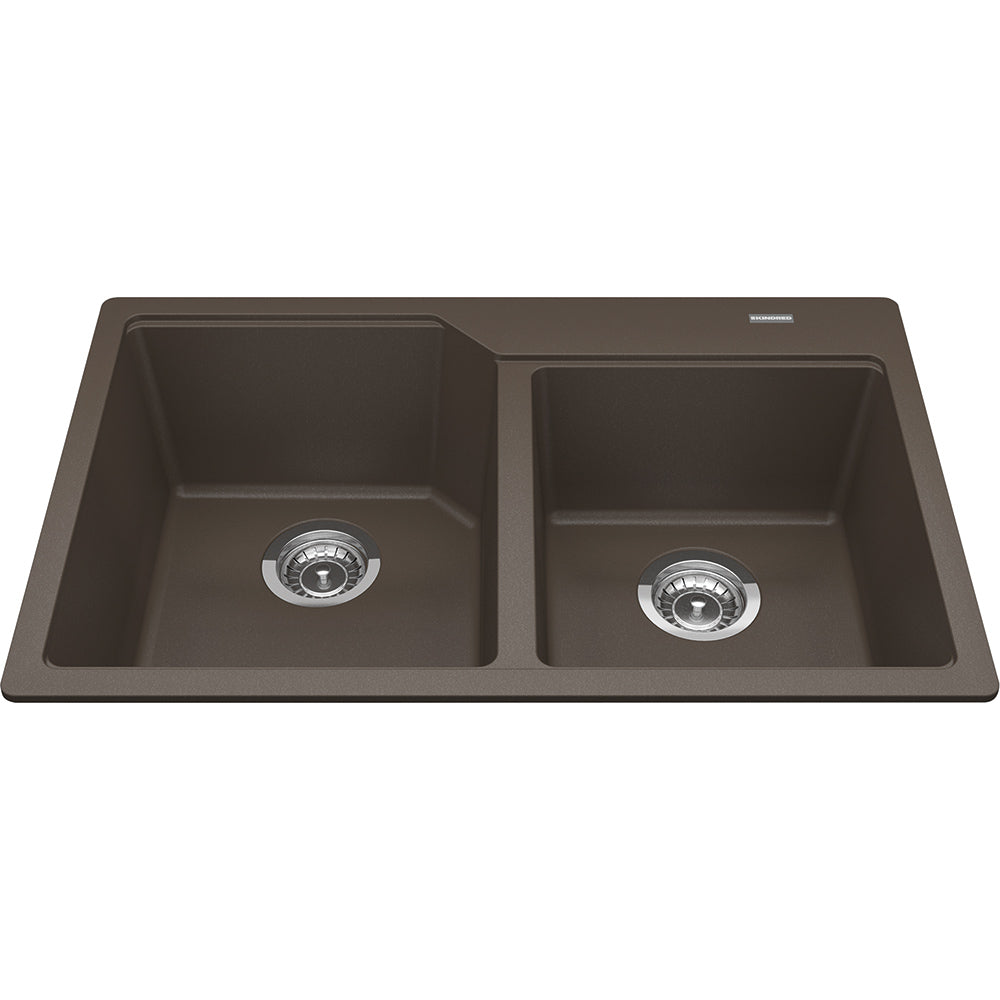 Kindred Granite 30.68" x 19.68" Drop-in Double Bowl Kitchen Sink Storm - Renoz