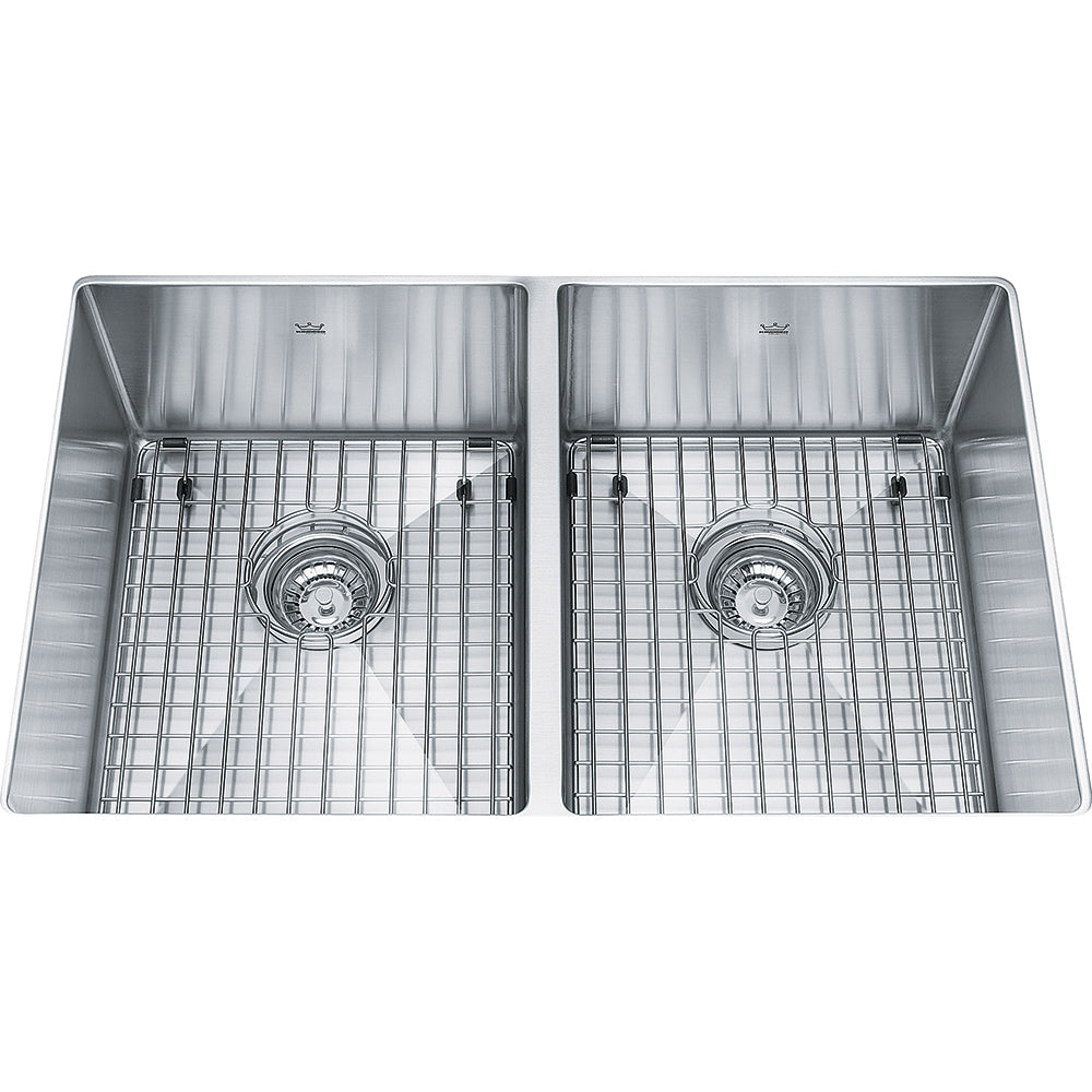 Kindred 29" x 18" Double Bowl 18 Gauge Undermount Sink With Bottom Grids Stainless Steel - Renoz