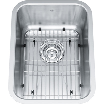 Kindred Single Bowl 13.44" x 18.75" Undermount Kitchen Sink Radiant Silk Stainless Steel - Renoz