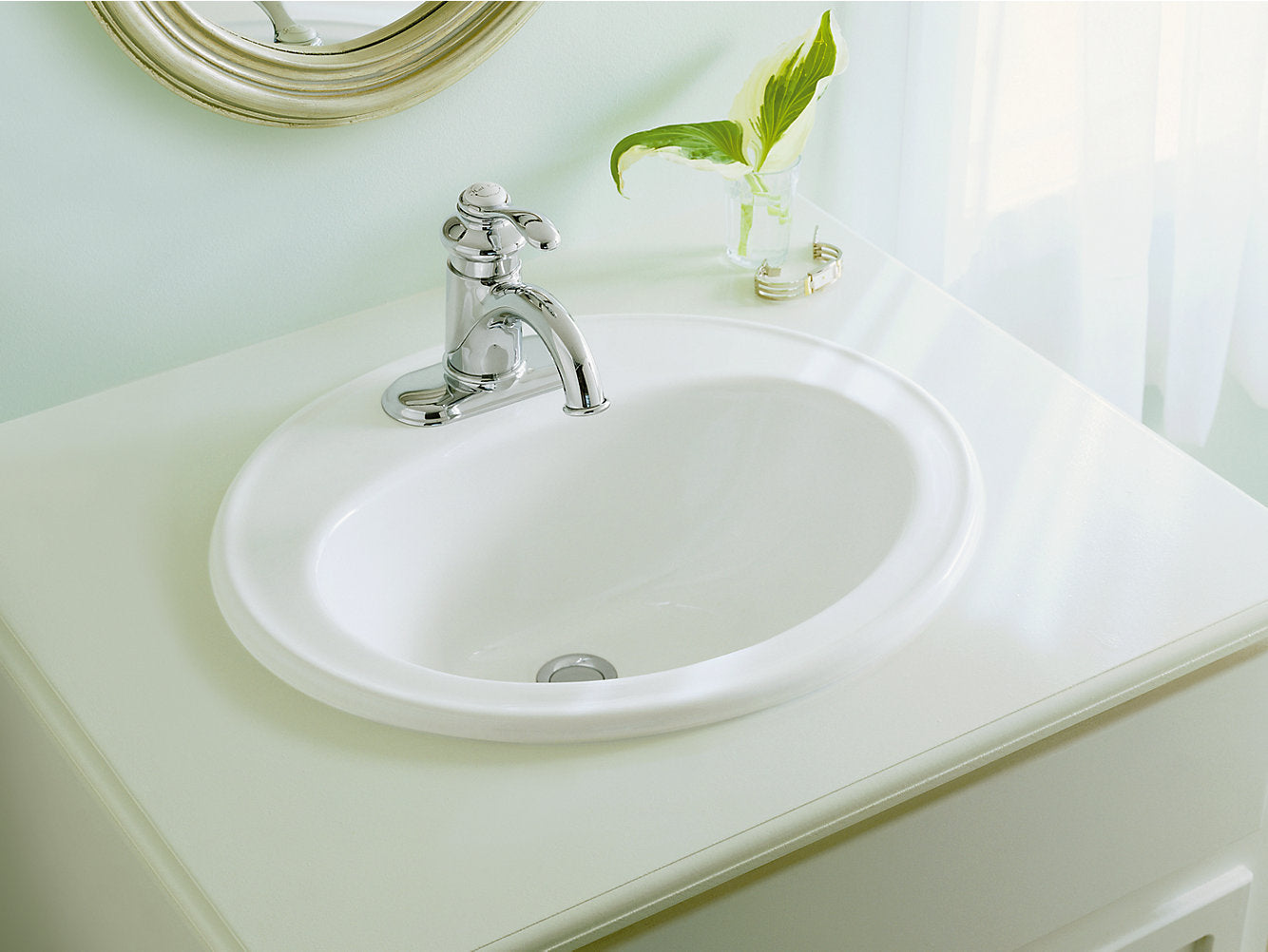 Kohler Pennington Drop-In Bathroom Sink With Single Faucet Hole - White