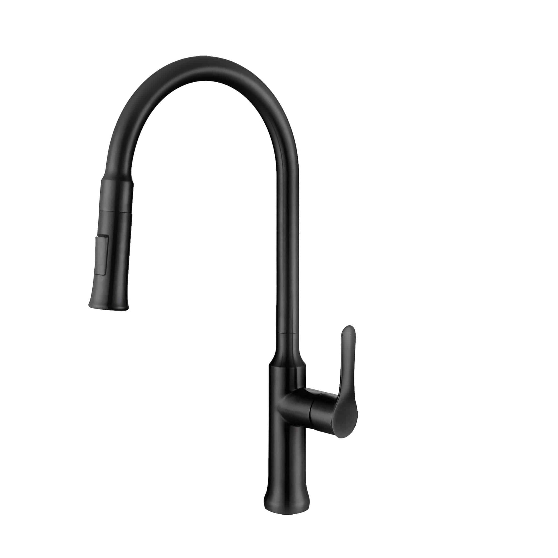 Stylish Forli 18.5" Kitchen Faucet Single Handle Pull Down Dual Mode Stainless Steel Matte Black Finish K-137N - Renoz