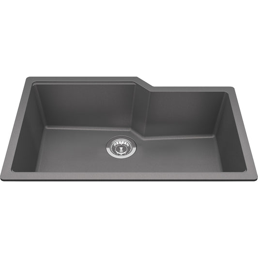 Kindred Granite 30.68" x 19.68" Undermount Single Bowl Kitchen Sink Shadow Grey - Renoz