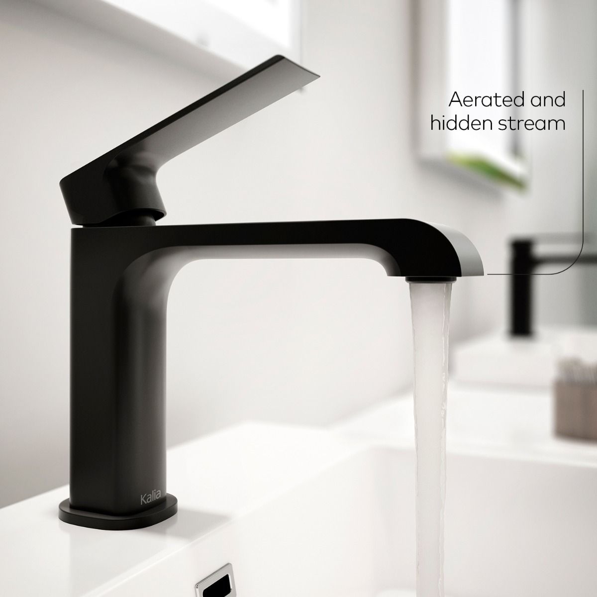 Kalia SPEC Sobrio Single Hole Lavatory Faucet With Push Drain and Overflow- Matte Black