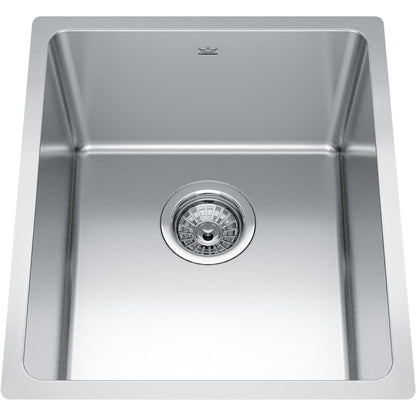 Kindred Brookmore 15.56" x 18" Undermount Single Bowl Stainless Steel Kitchen Sink - Renoz