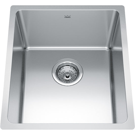 Kindred Brookmore 15.56" x 18" Undermount Single Bowl Stainless Steel Kitchen Sink - Renoz