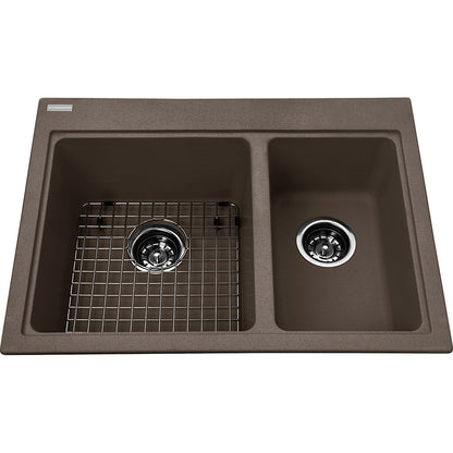 Kindred Mythos 27.75" x 20.5" Double Bowl Drop-in Kitchen Sink Granite Storm - Renoz