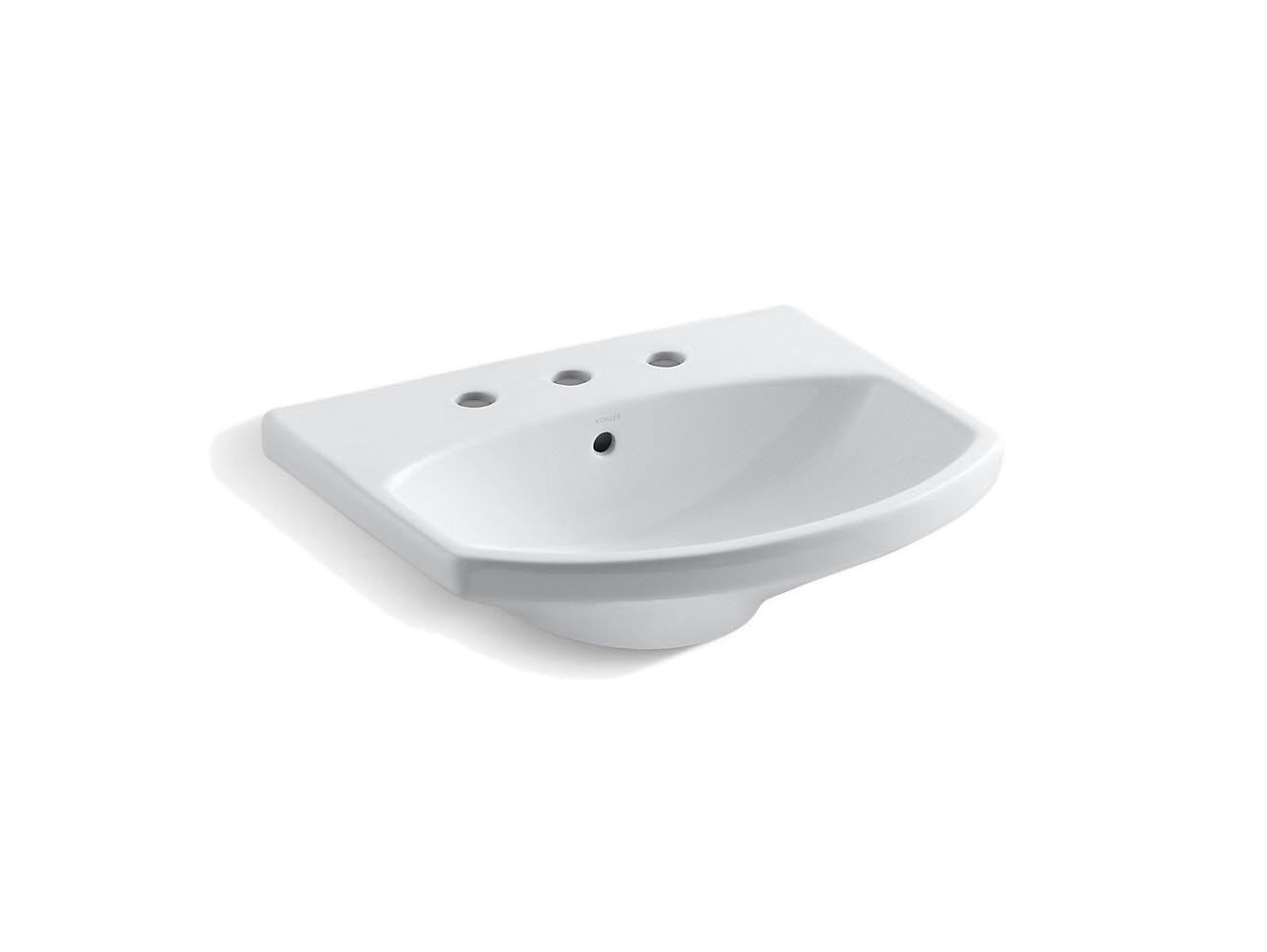 Kohler Cimarron 21" X 12-3/4" Bathroom Sink With 8" Widespread Faucet Holes - White