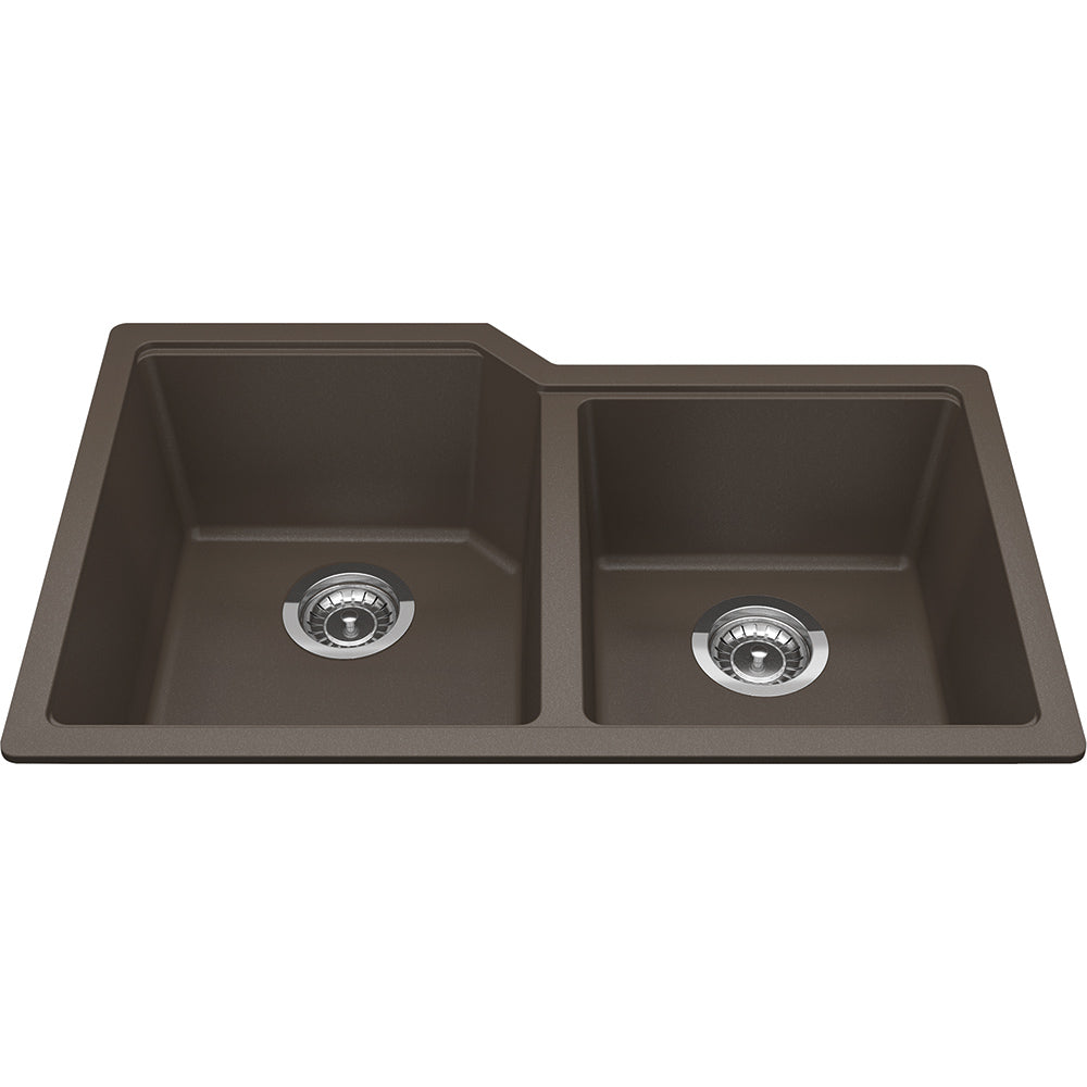 Kindred Granite 30.68" x 19.68" Undermount Double Bowl Kitchen Sink Storm - Renoz