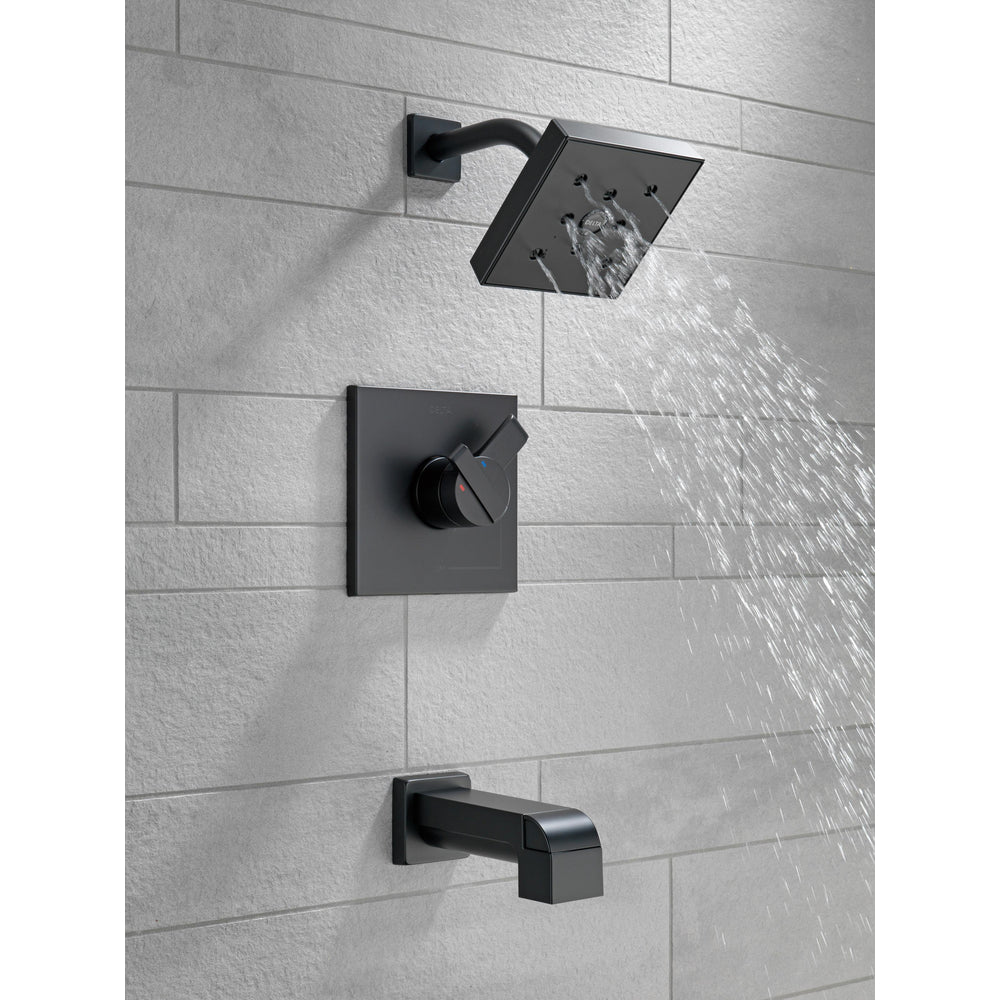 Delta ARA Monitor 17 Series H2Okinetic Tub & Shower Trim -Matte Black (Valve Sold Separately)