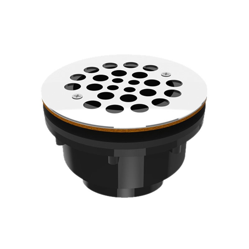 Drain de douche de salle de bain Rubi 4" ABS avec grille en acier inoxydable