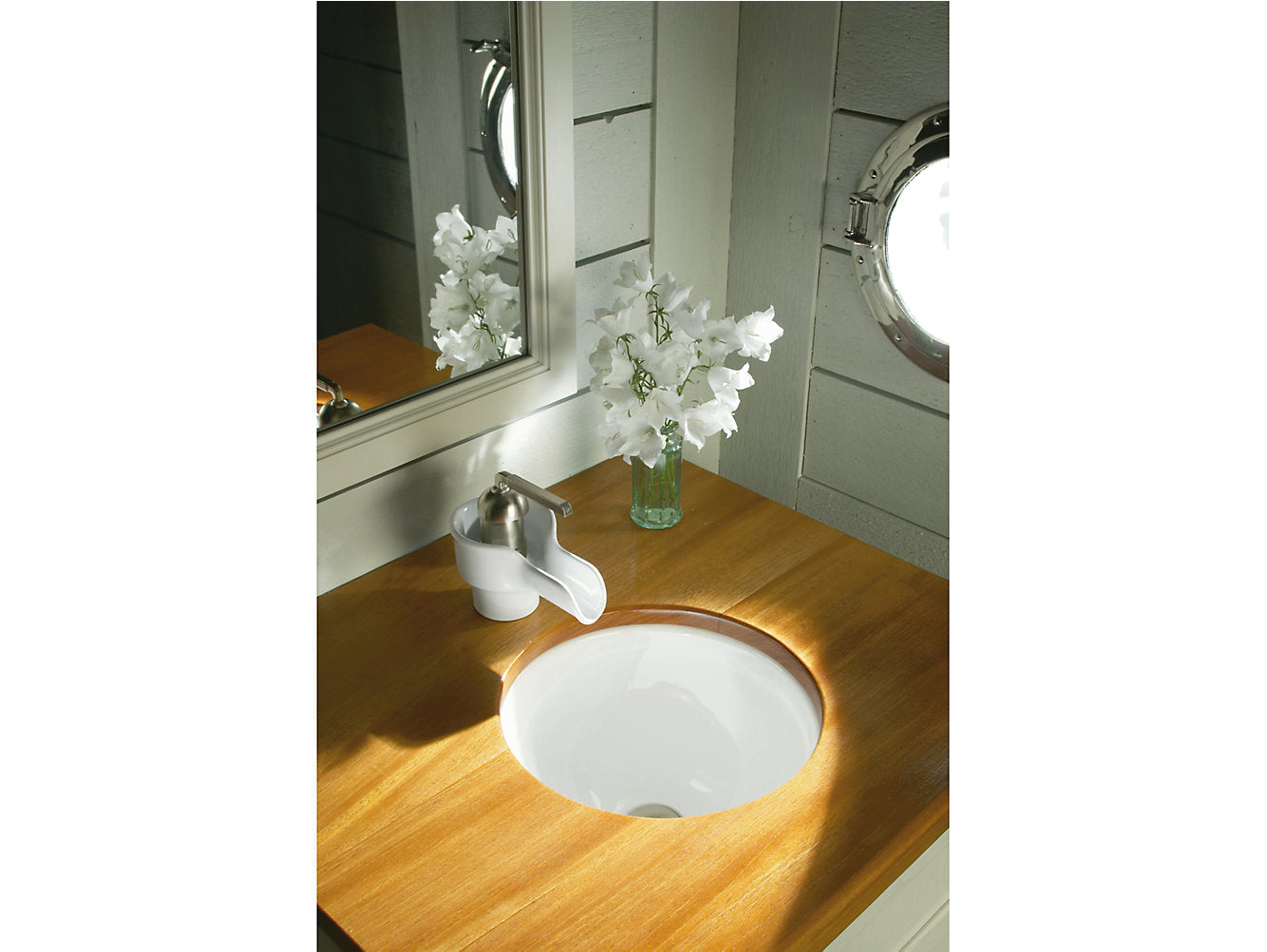 Kohler Compass 13-1/4" Drop-In Undermount Bathroom Sink - White