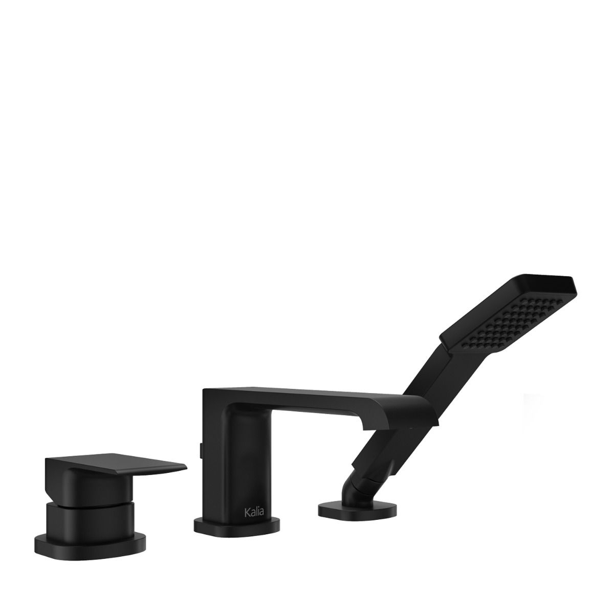 Kalia SPEC Sobrio Pressure Balance 3 Piece Deckmount Tub Filler With Handshower- Matte Black