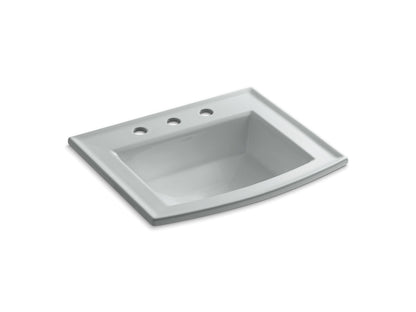 Kohler Archer 22 ⅝" X 19 ⁷⁄₁₆" Drop-In Bathroom Sink With 8" Widespread Faucet Holes - Ice Grey