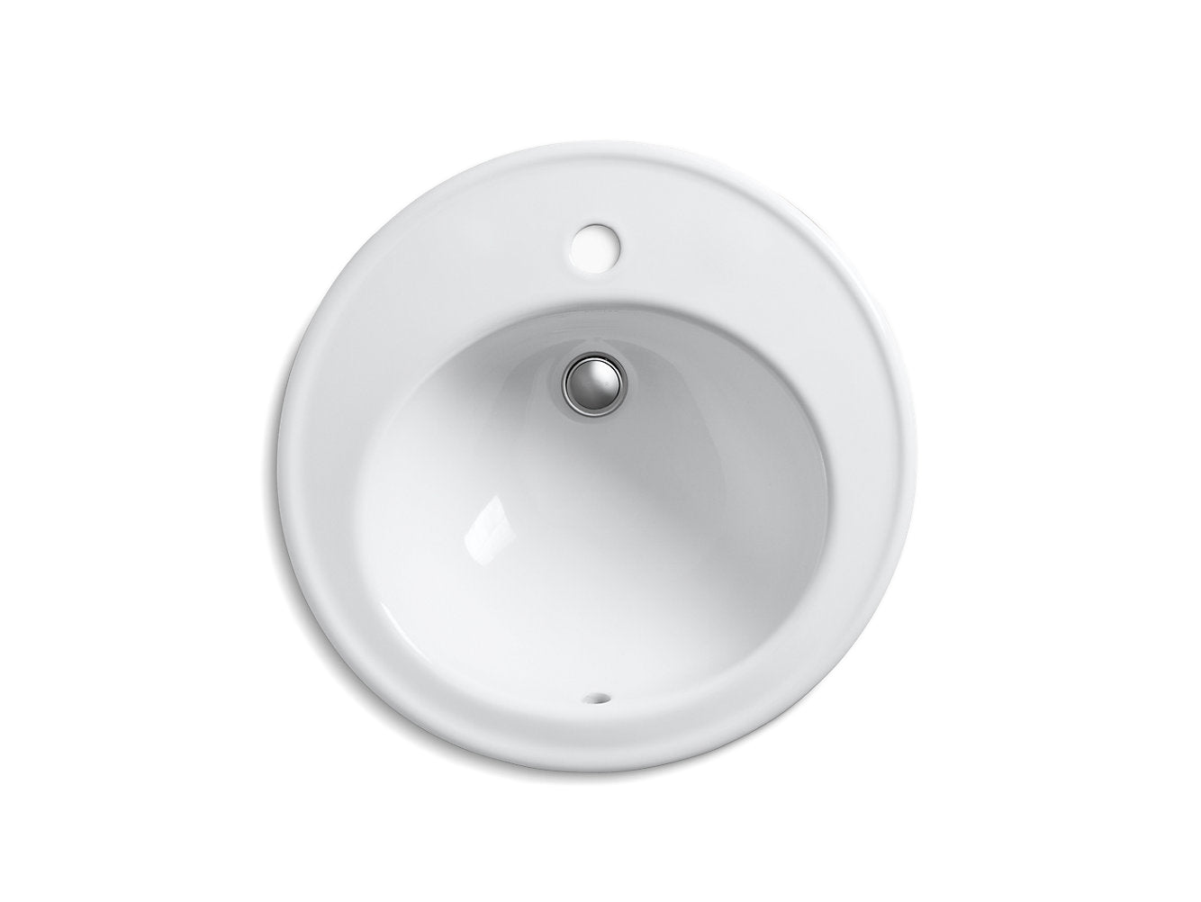 Kohler Brookline 19" Diameter Drop-In Bathroom Sink With Single Faucet Hole- White