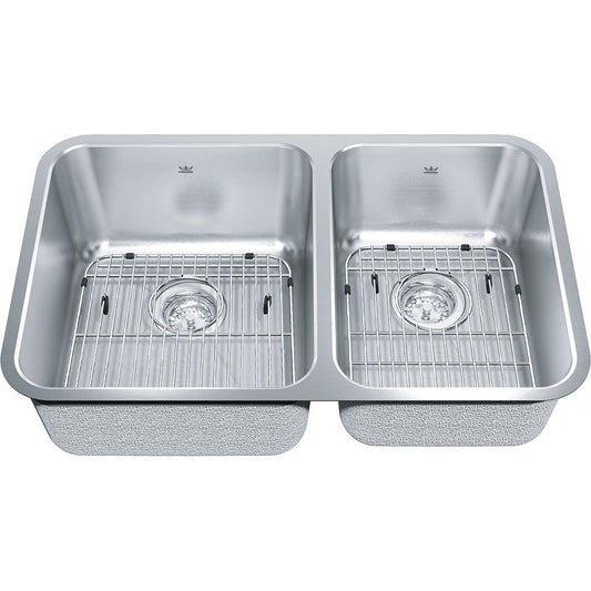 Kindred 29.87" x 18.75" Double Bowl Undermount 18 Gauge Sink Stainless Steel - Renoz