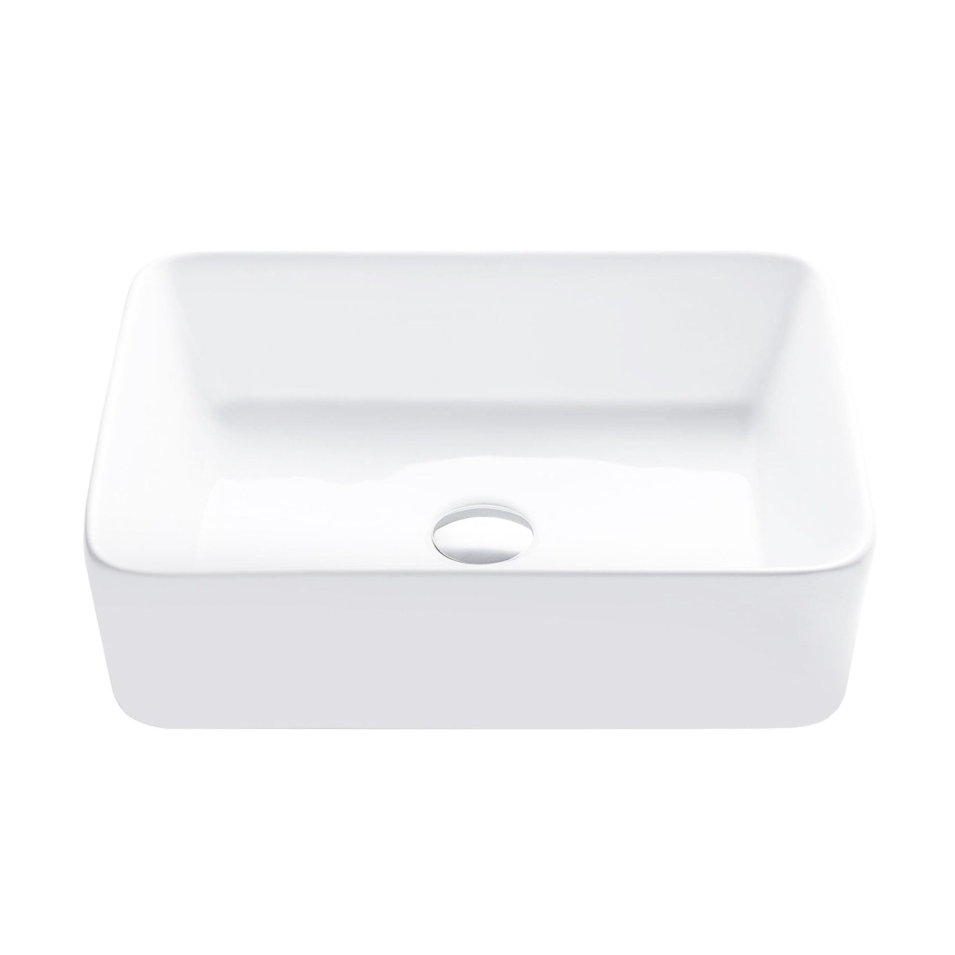 Stylish Bold 18.75" x 14.5" Rectangular Vessel Bathroom Sink White P-223W - Renoz