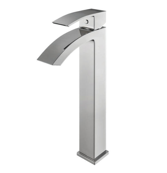 Streamline Cavalli Cascade 10.87" Square Single Hole Vessel Lav Bathroom Sink Faucet - Renoz