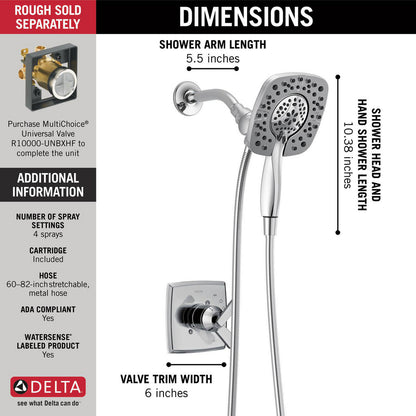 Delta ASHLYN Monitor(R) 17 Series Shower with In2ition(R) Two-in-One Shower -Chrome (Valve Sold Separately)