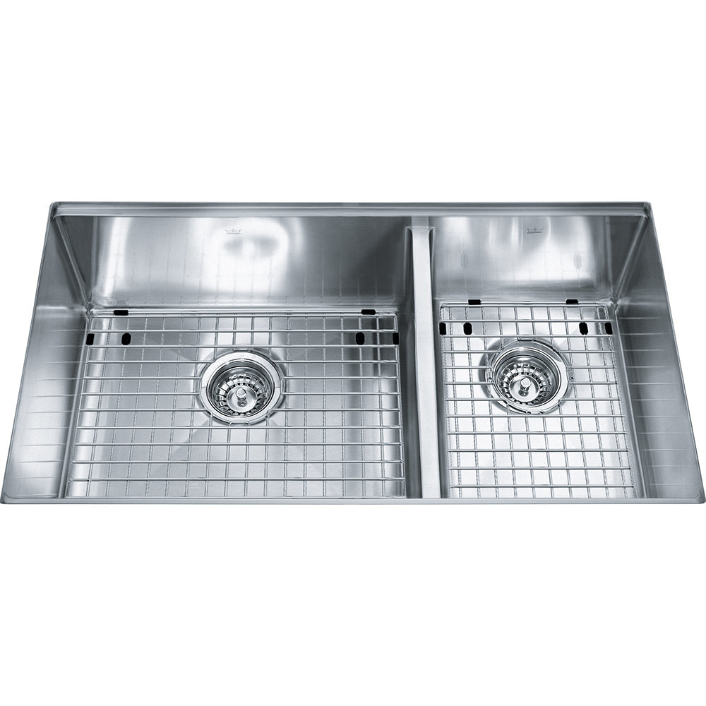 Kindred 32" x 18" Double Bowl Undermount Sink With Bottom Grid 18 Gauge Stainless Steel - Renoz