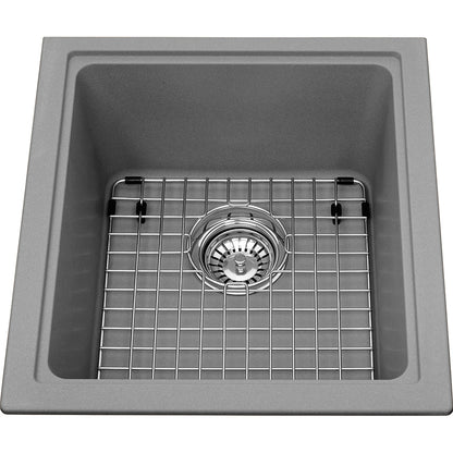 Kindred Sanitized Granite 16.75" x 18.12" Single Bowl Undermount Kitchen Sink Stone Grey - Renoz