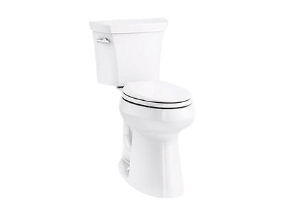 Kohler Highline Toilette allongée en deux pièces de 1,28 gpf, hauteur de siège de 19 po (siège vendu séparément)