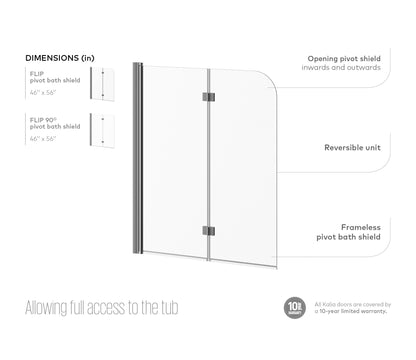 Kalia Spec Flip 46" x 56" Bathtub Pivot Doors- Chrome