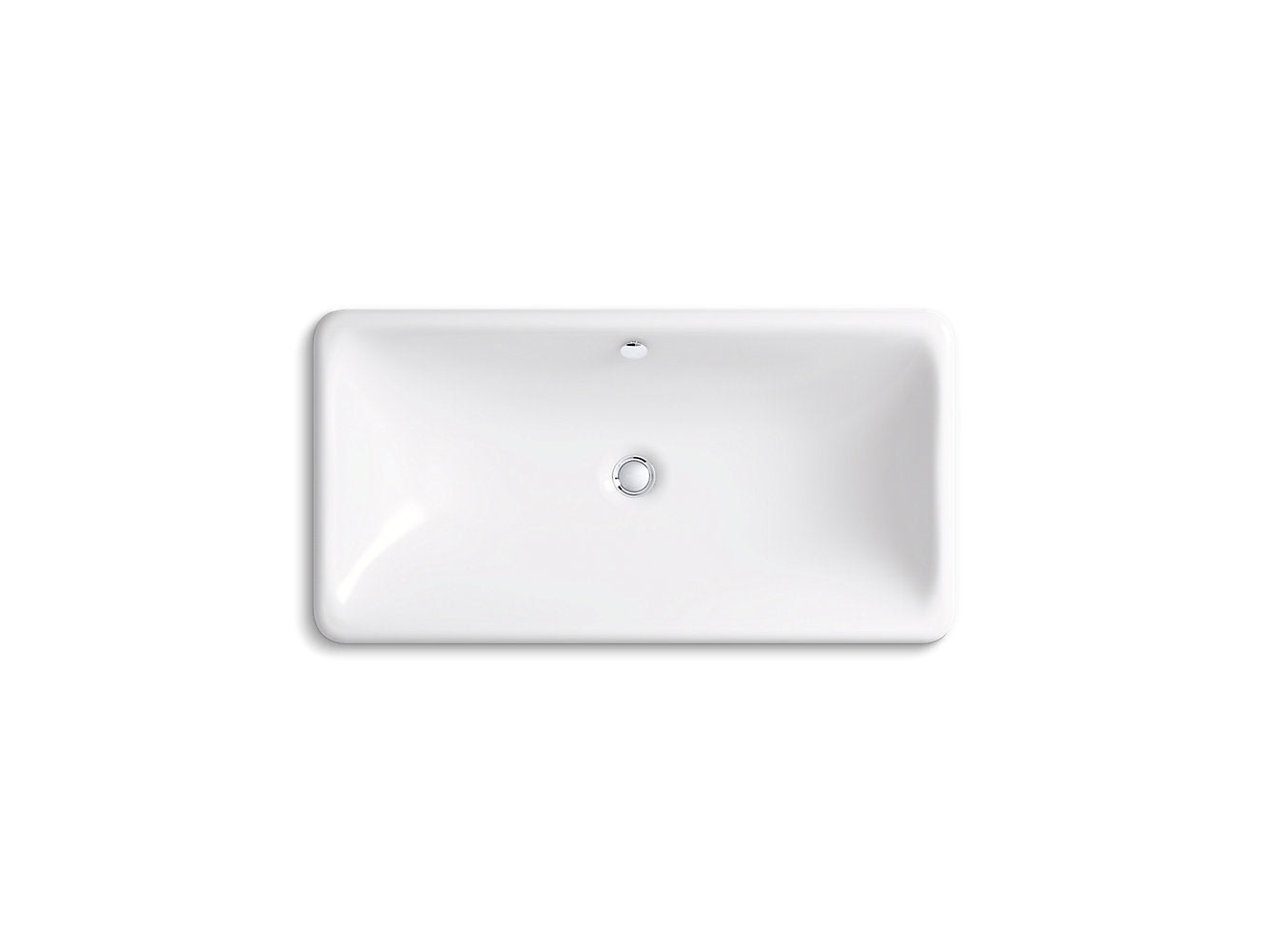 Kohler Lavabo de salle de bain rectangulaire à cuvette encastrable ou sous plan Iron Plains de 30 po x 15 5/8 po - Blanc