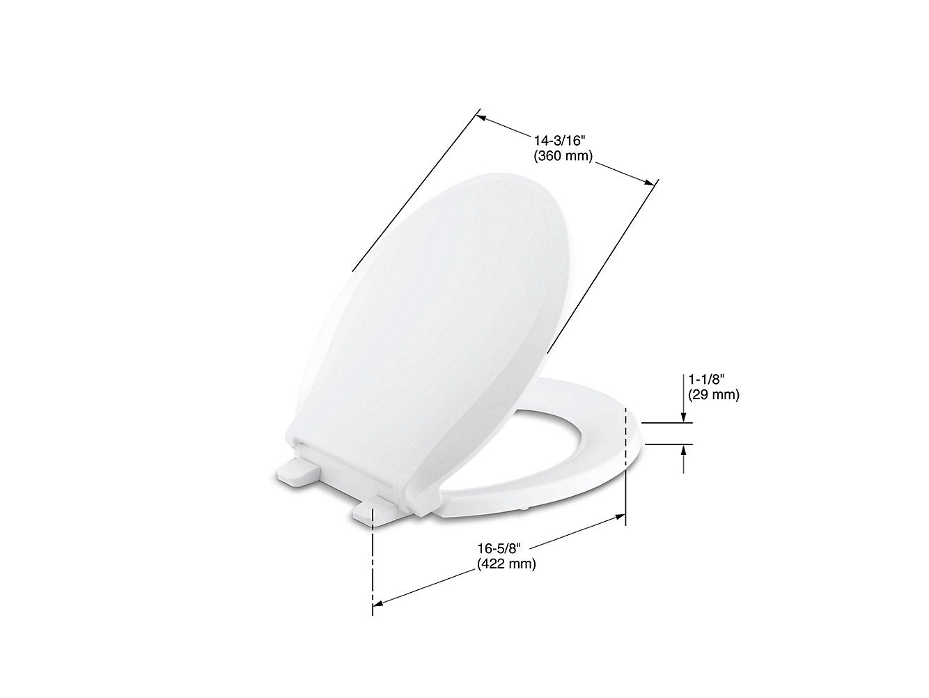 Kohler Cachet Quiet Close Round Front Toilet Seat - Almond