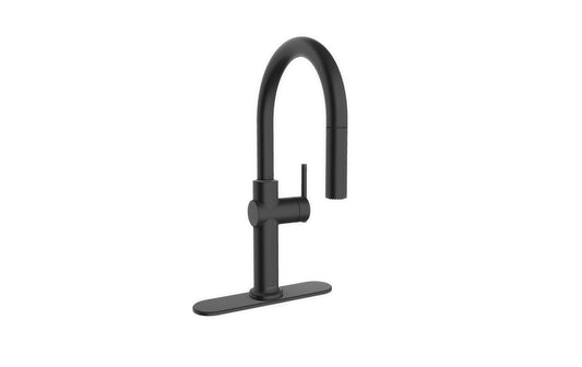 Kohler Robinet d'évier de cuisine à poignée unique Crue 17-3/16 po - Noir mat