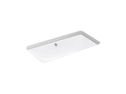 Kohler Lavabo de salle de bain rectangulaire à cuvette encastrable ou sous plan Iron Plains de 30 po x 15 5/8 po - Blanc