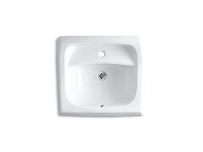 Kohler Kingston 21-1/4" X 18-1/8" Wall Mount Concealed Arm Carrier Arm Bathroom Sink With Single Faucet Hole - White