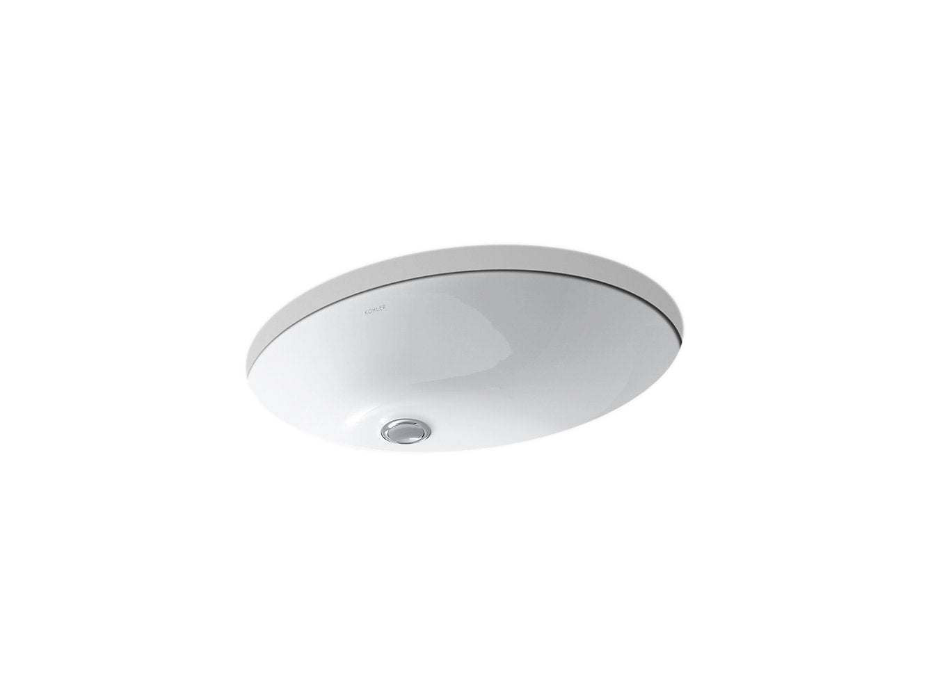 Kohler Lavabo de salle de bain ovale sous plan Caxton 19" x 15" avec trop-plein - Blanc