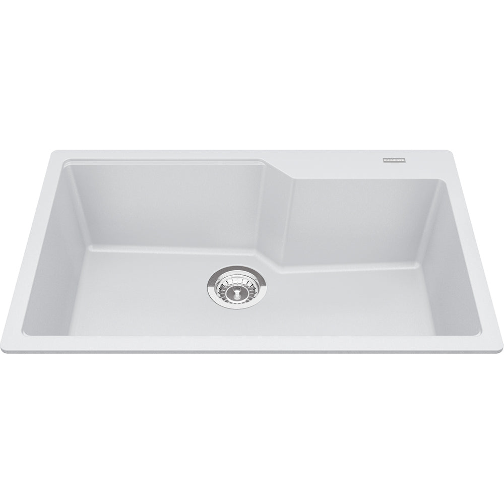 Kindred Granite Series 30.69" x 19.69" Drop In Single Bowl Granite Kitchen Sink in Polar White - Renoz