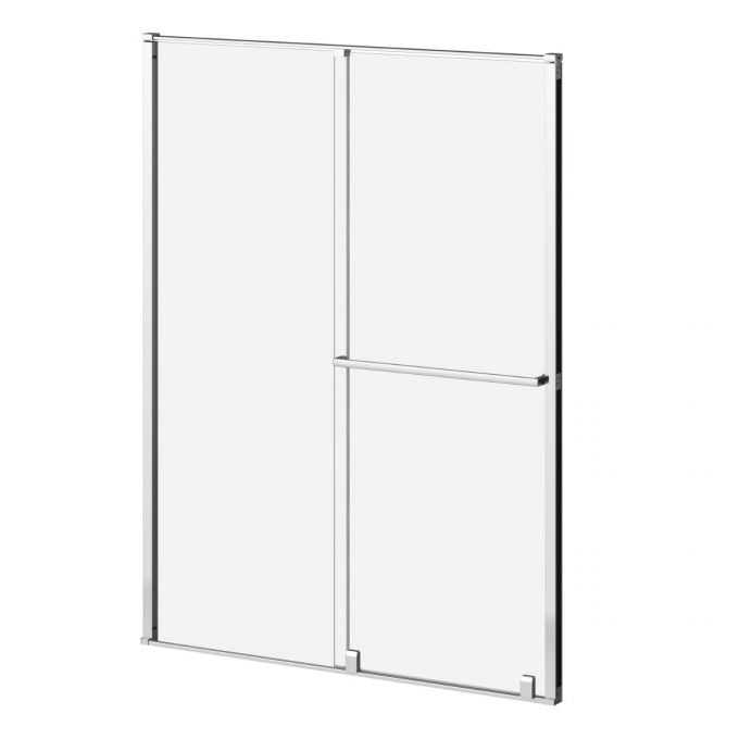 Porte de douche coulissante Kalia BALANCIA 60" x 79" avec verre transparent - Chrome brillant